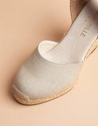 Alpargatas Dolce Vita Bride Tacón Alto - Lona Lino - Mujer