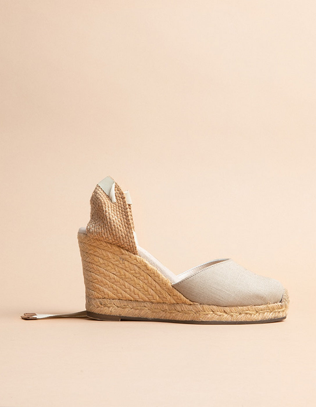 Alpargatas Dolce Vita Ruban Tacón Alto - Lona Lino - Mujer