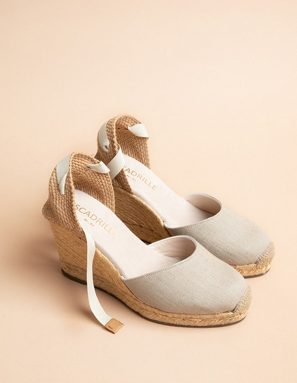 Alpargatas Dolce Vita Ruban Tacón Alto - Lona Lino - Mujer