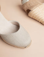 Alpargatas Dolce Vita Ruban Tacón Alto - Lona Lino - Mujer