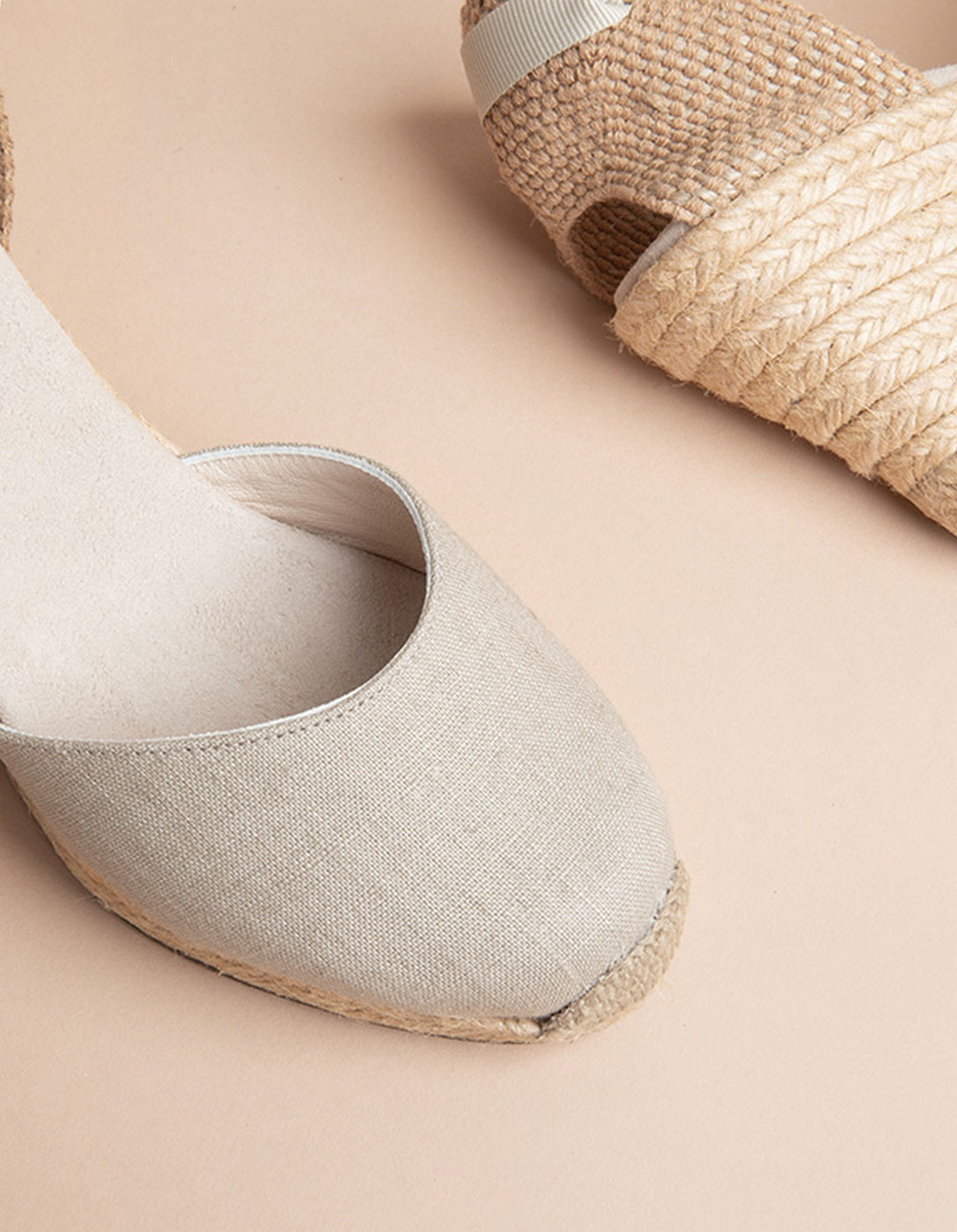 Alpargatas Dolce Vita Ruban Tacón Alto - Lona Lino - Mujer