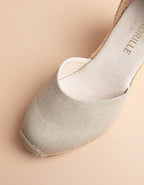 Alpargatas Dolce Vita Ruban Tacón Alto - Lona Lino - Mujer