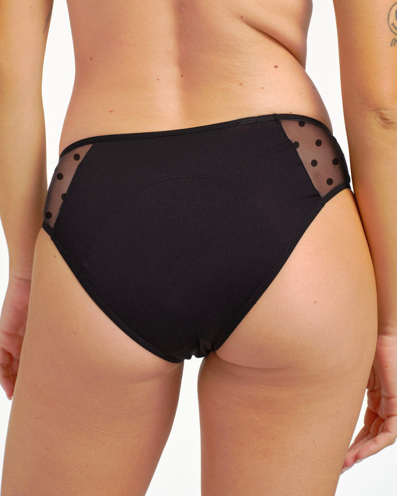 Culotte menstruelle tulle pois