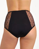 Taille haute menstruelle tulle pois
