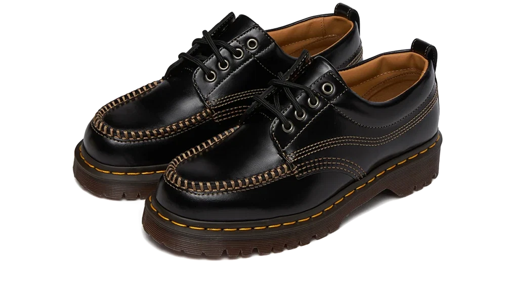 Lowell 4 Eye Shoe Black Wild Grain - Noir
