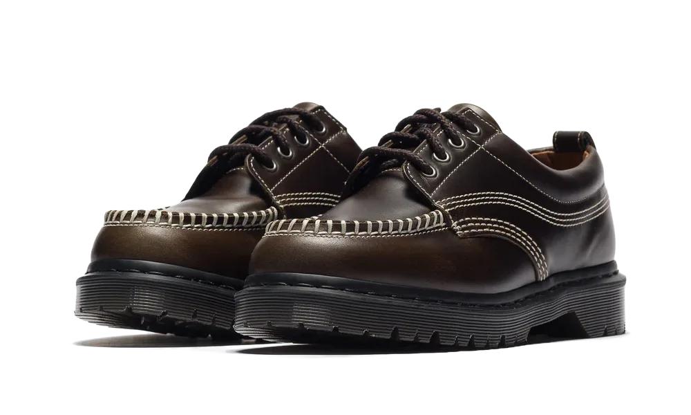 Dr. Martens - Lowell 4 Eye Shoe Dms Olive Wild Grain - Vert
