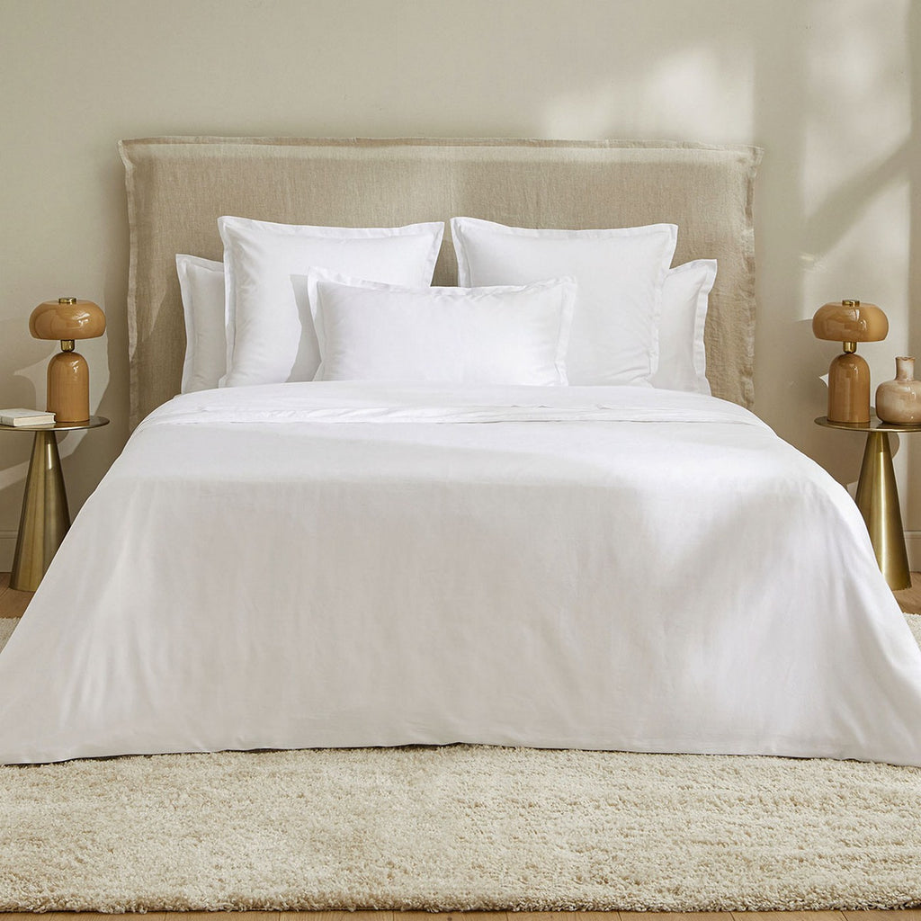 Satin Uni - Drap Plat - Blanc