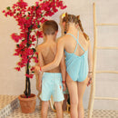 Maillot De Bain Enfant - Le Petit Immergé Aqua Rayé