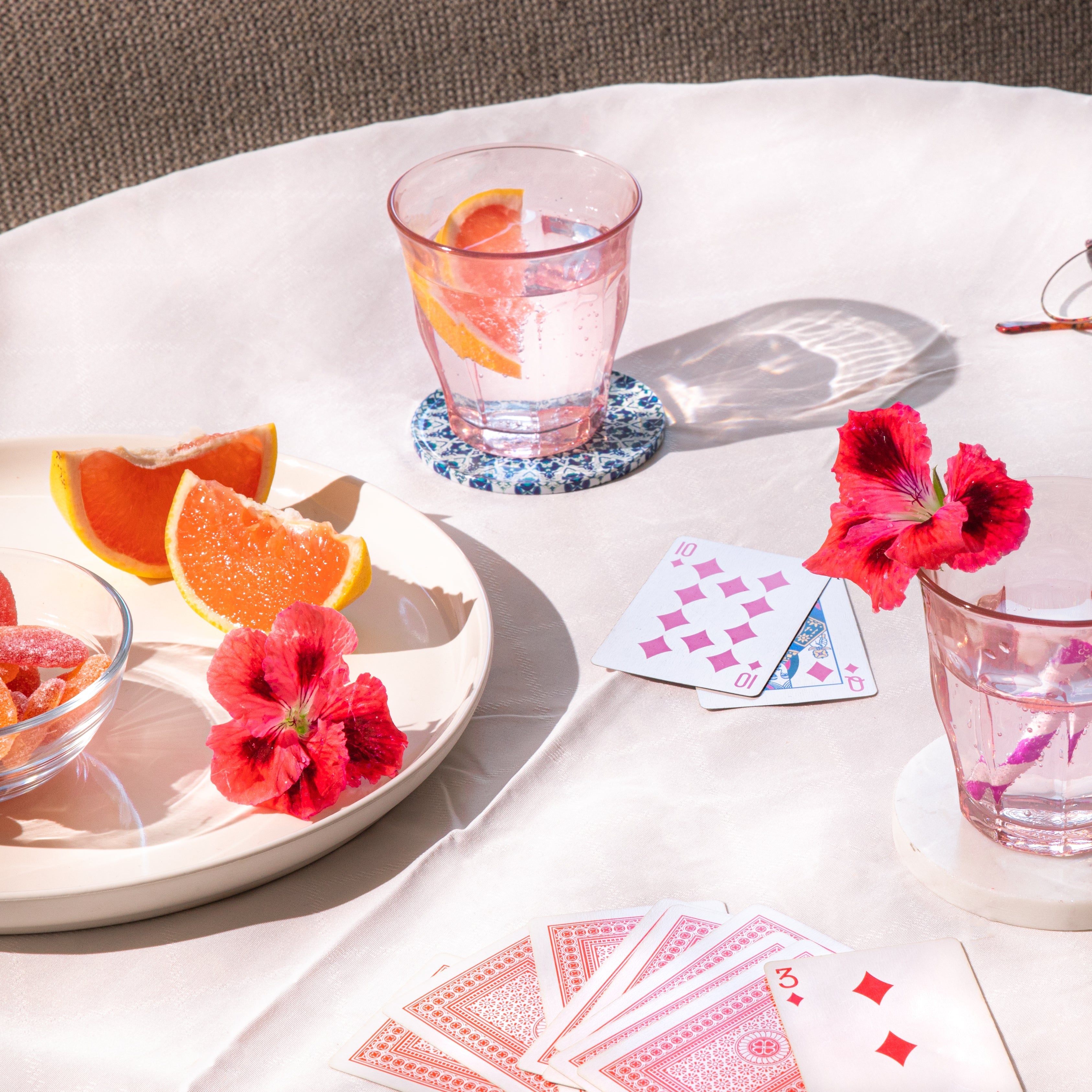 Pack of 4 Picardie Glasses - Pink - 25cl