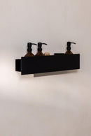 Conexión SHEA de aluminio con dos botellas para Duschgel y Pflegeprodukte, ideal para Bad y Dusche.