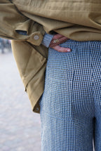 Nestor Gingham Trousers Blue