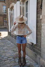 Blouse Brodée Tifany - Beige
