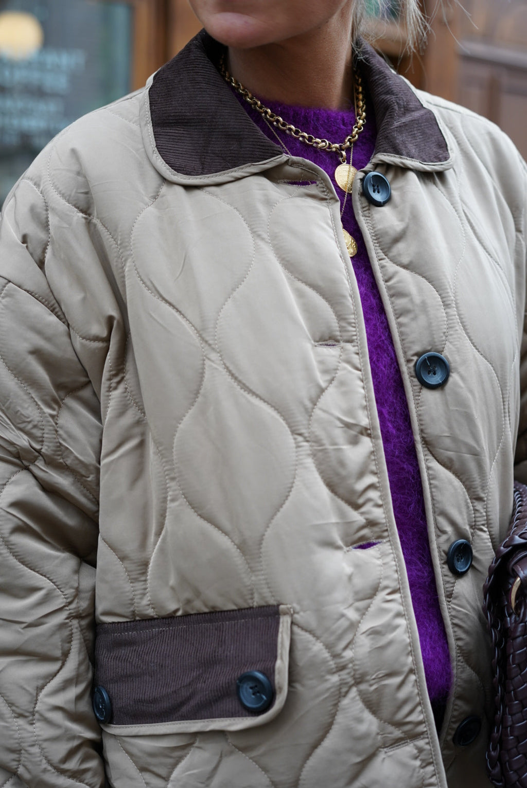 Augustine Quilted Jacket Beige