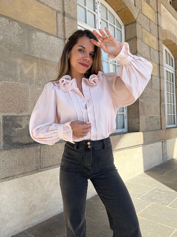 Blouse Brune doux rose