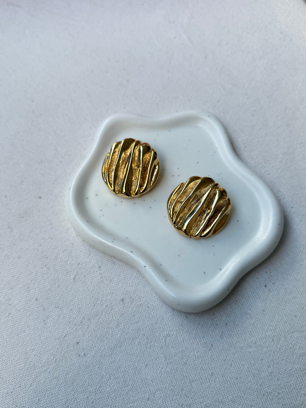 Pendientes Vintage - Redondos Dorados Texturizados