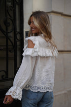 Blouse Brodée Joanna - Blanche