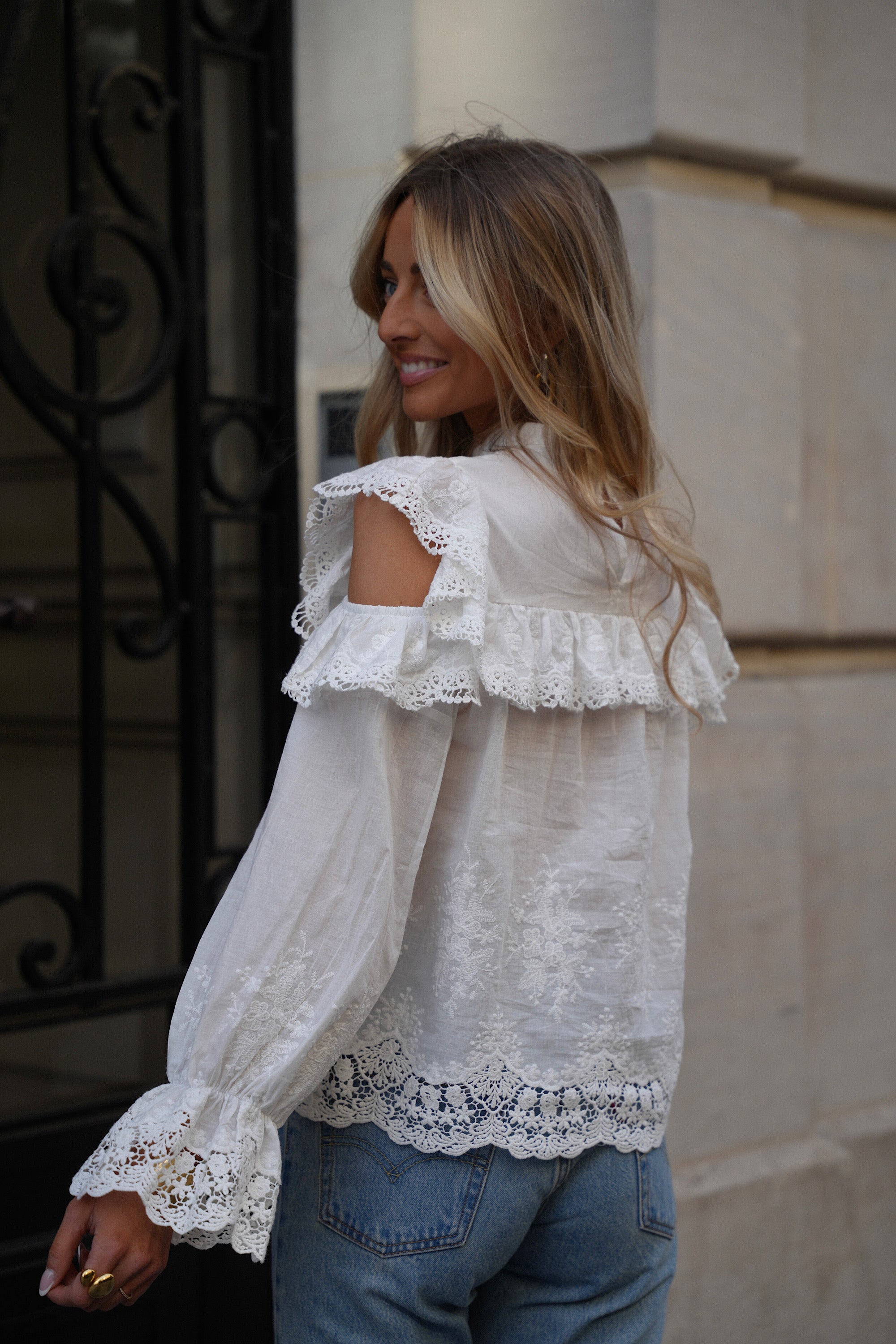 Blouse Brodée Joanna - Blanche