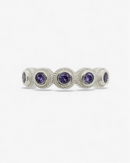 Bague Lágrima Lila Plata