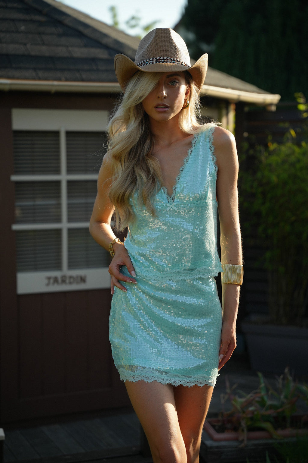 Top À Sequins Alima - Bleu