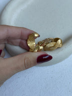 Vintage Guy Laroche Earrings - Twisted Gold-Tone Hoops