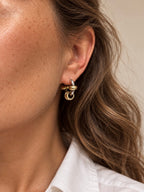 Boucles D'Oreilles Elara Bicolore - Anneau Doré Ou Argent