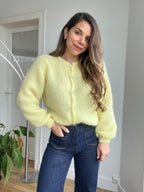 Jersey de punto de lana Bianca amarillo claro