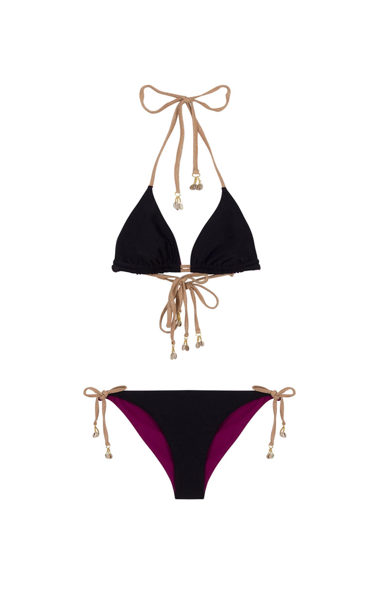 swimsuit - Ruby Pink & Black