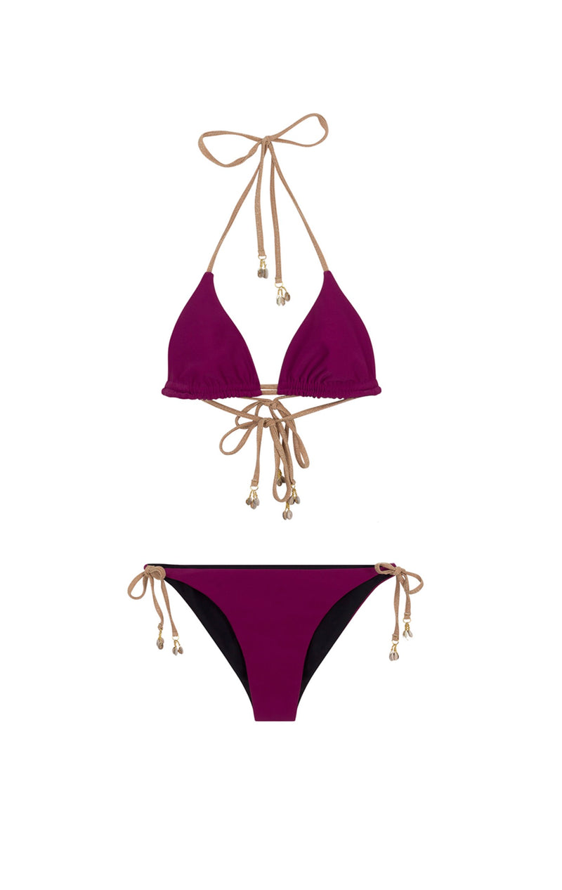swimsuit - Ruby Pink & Black
