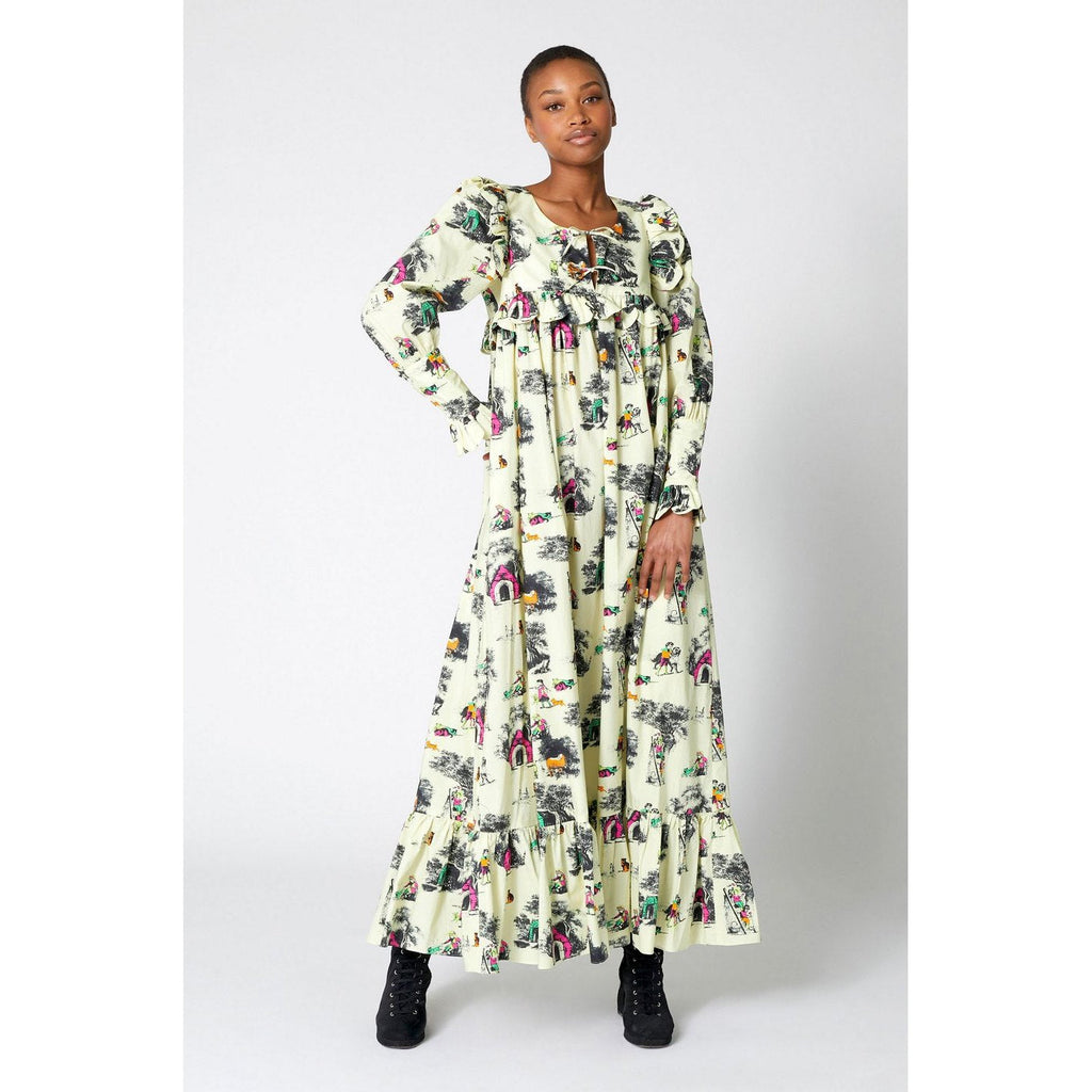 Wide Toile De Jeux Eté Dress - Vanilla