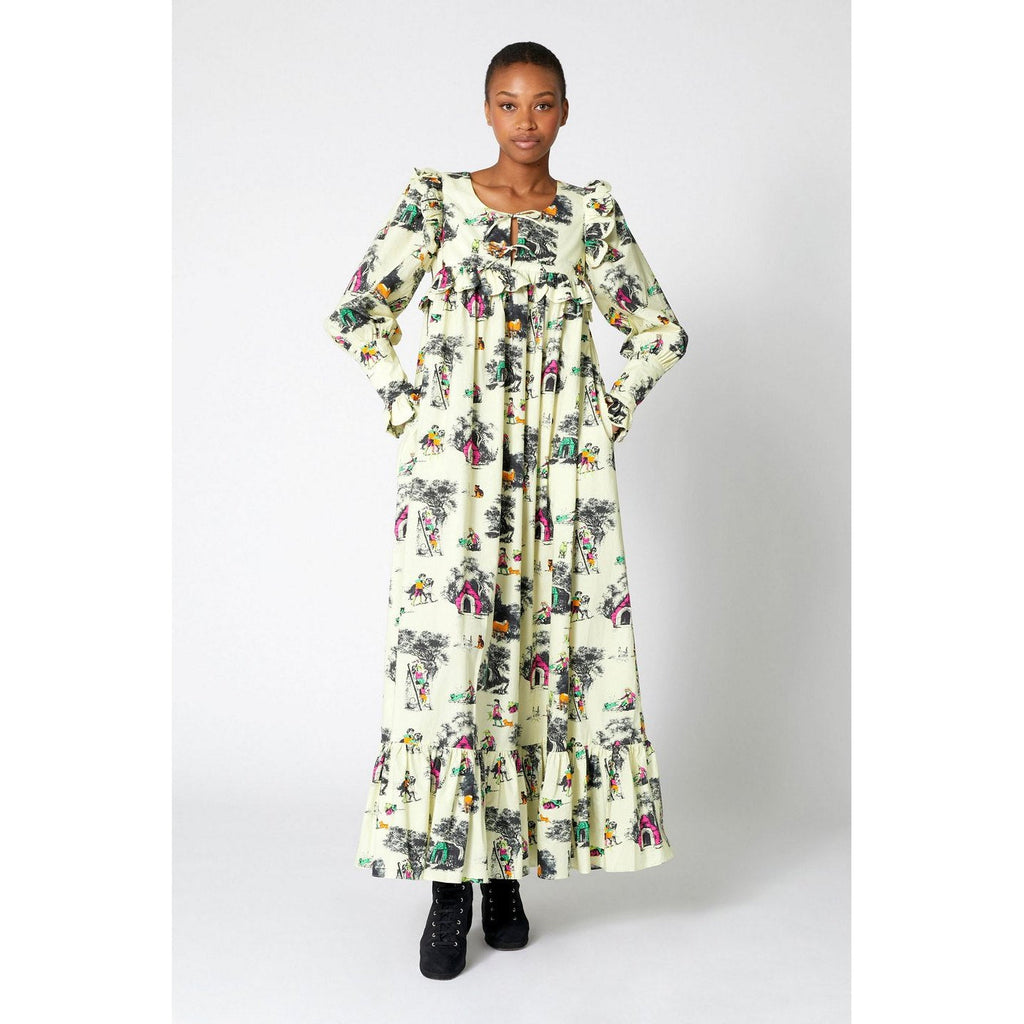 Wide Toile De Jeux Eté Dress - Vanilla
