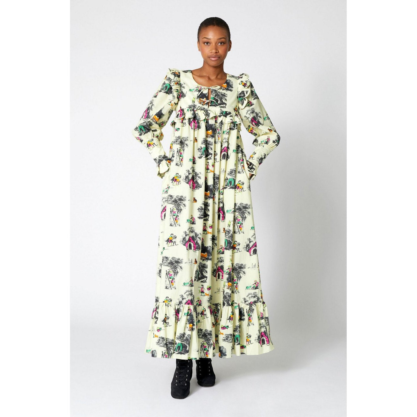 Wide Toile De Jeux Eté Dress - Vanilla