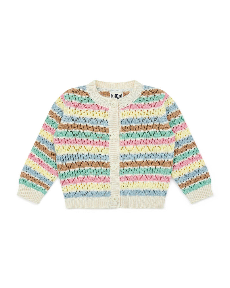 Cardigan Bébé Rayures Pastels