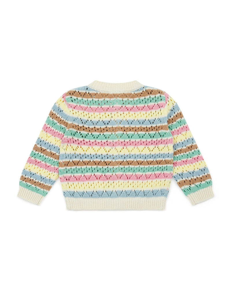 Cardigan Bébé Rayures Pastels