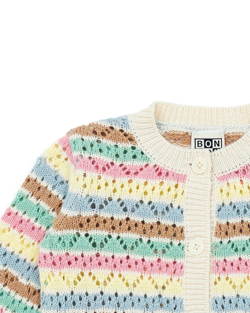 Cardigan Bébé Rayures Pastels