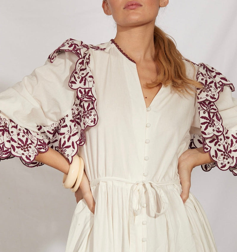 Noemia Short Dress - Burgundy