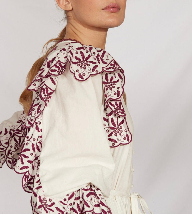 Noemia Short Dress - Burgundy