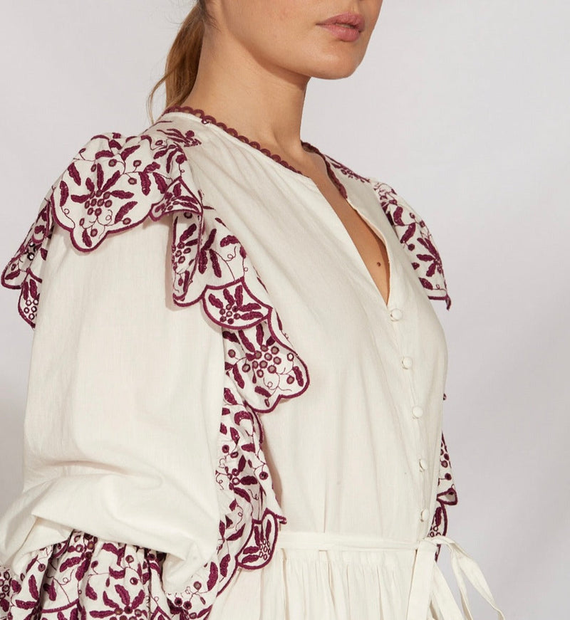 Noemia Short Dress - Burgundy