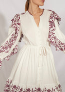 Noemia Short Dress - Burgundy