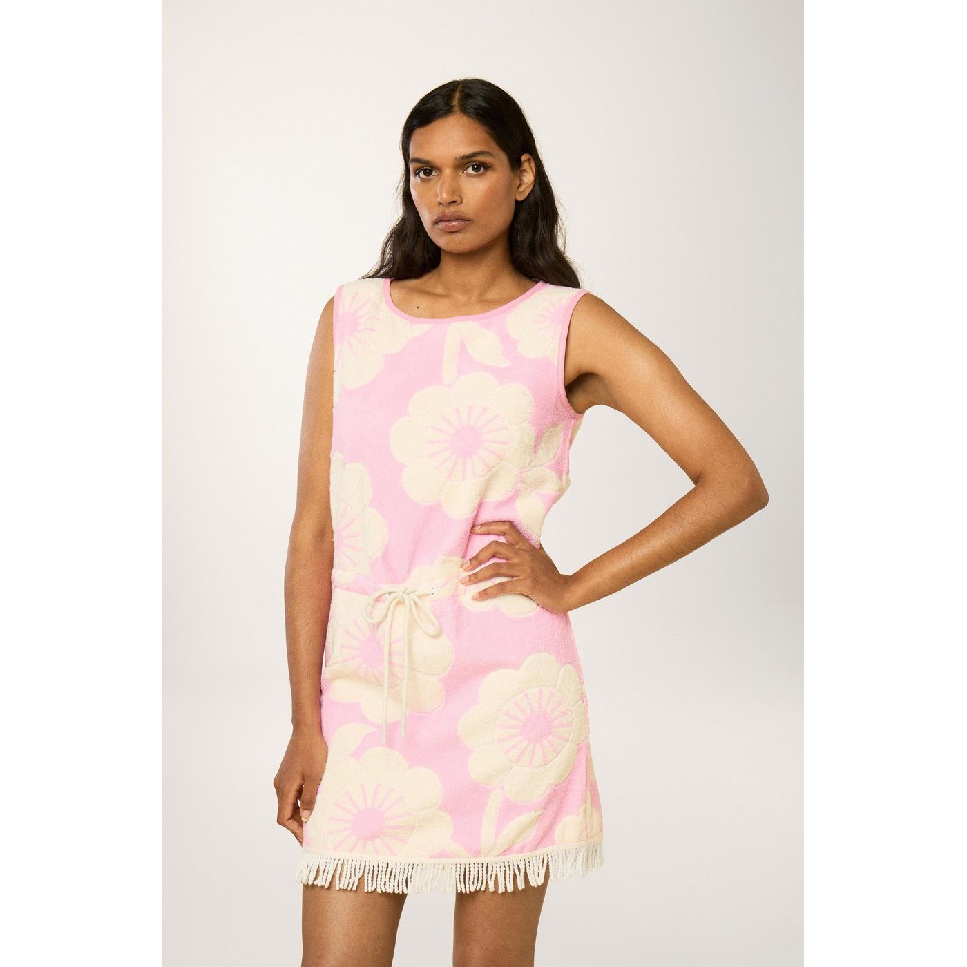 Fringed Bain De Mer Dress - Pink