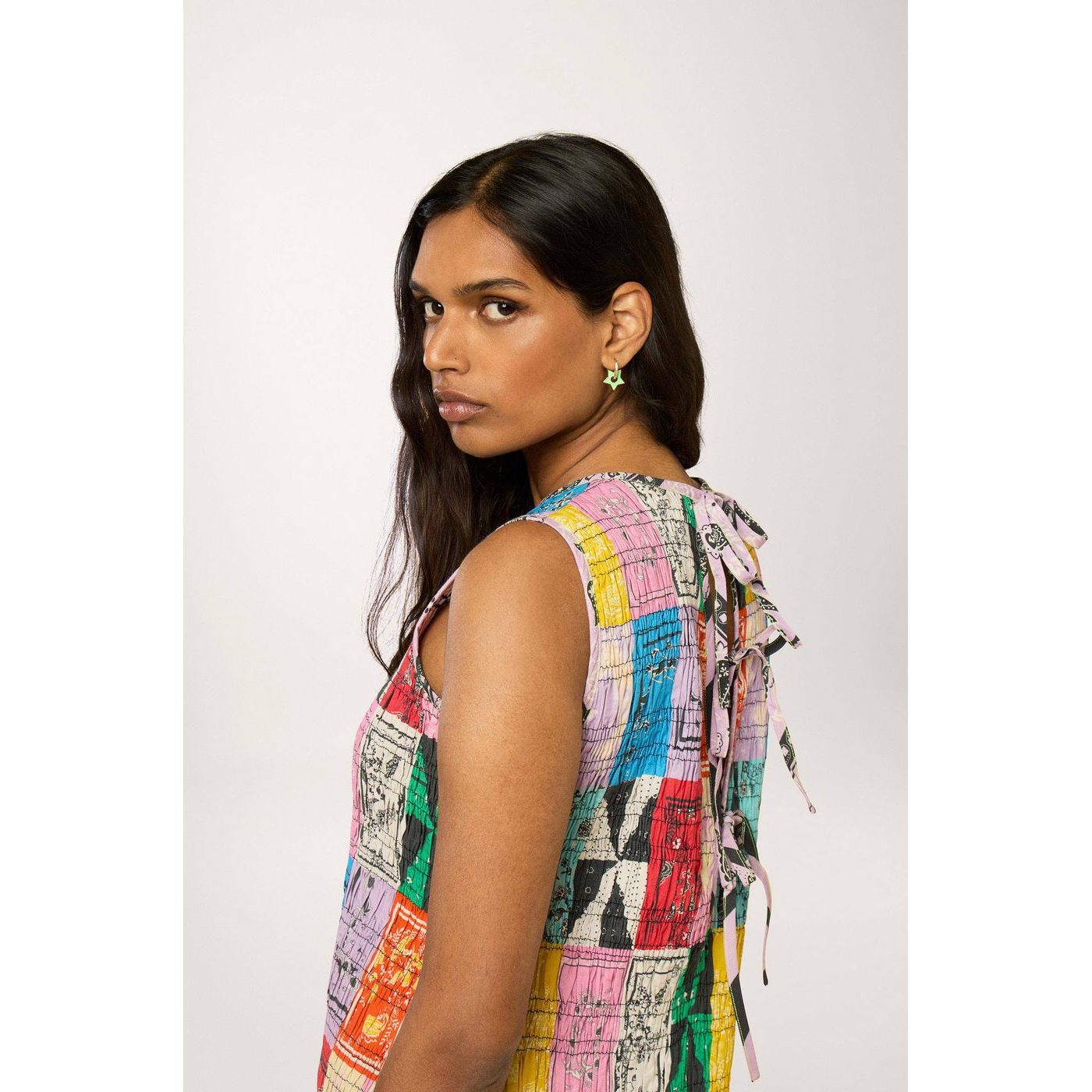 Robe À Smocks Bandana Patchwork - Print