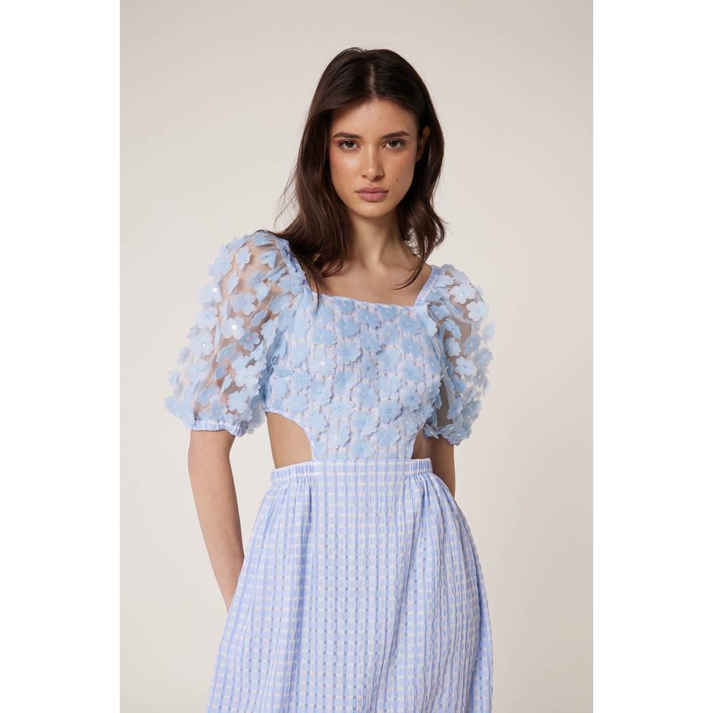 Vestido Bubble Vichy - Azul - Mujer