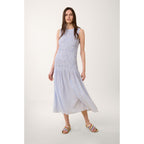 Vestido Fruncido Bubble Vichy - Azul - Mujer