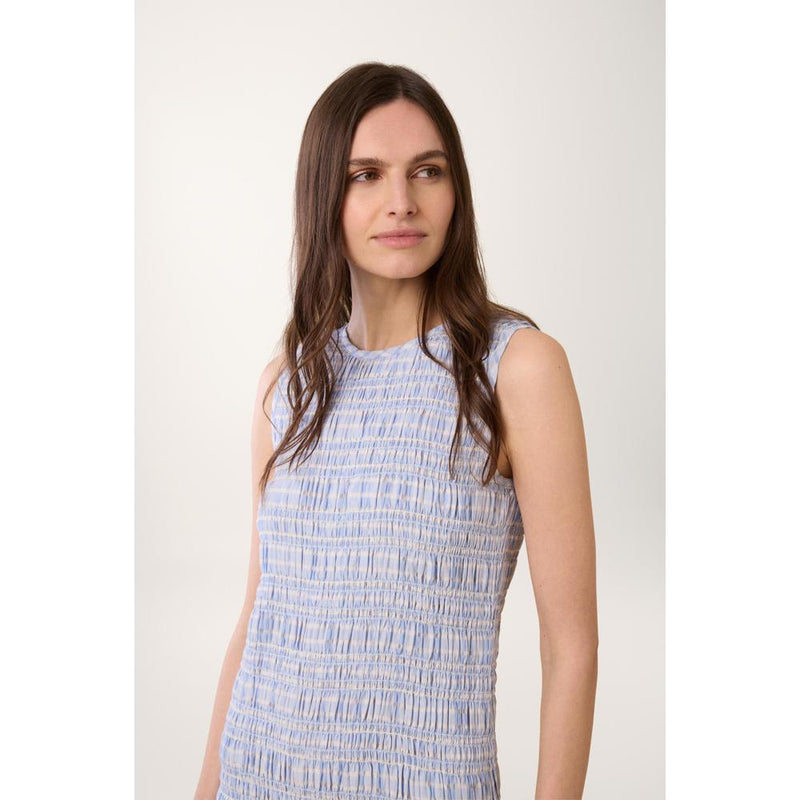 Robe À Smocks Bubble Vichy - Bleu - Femme