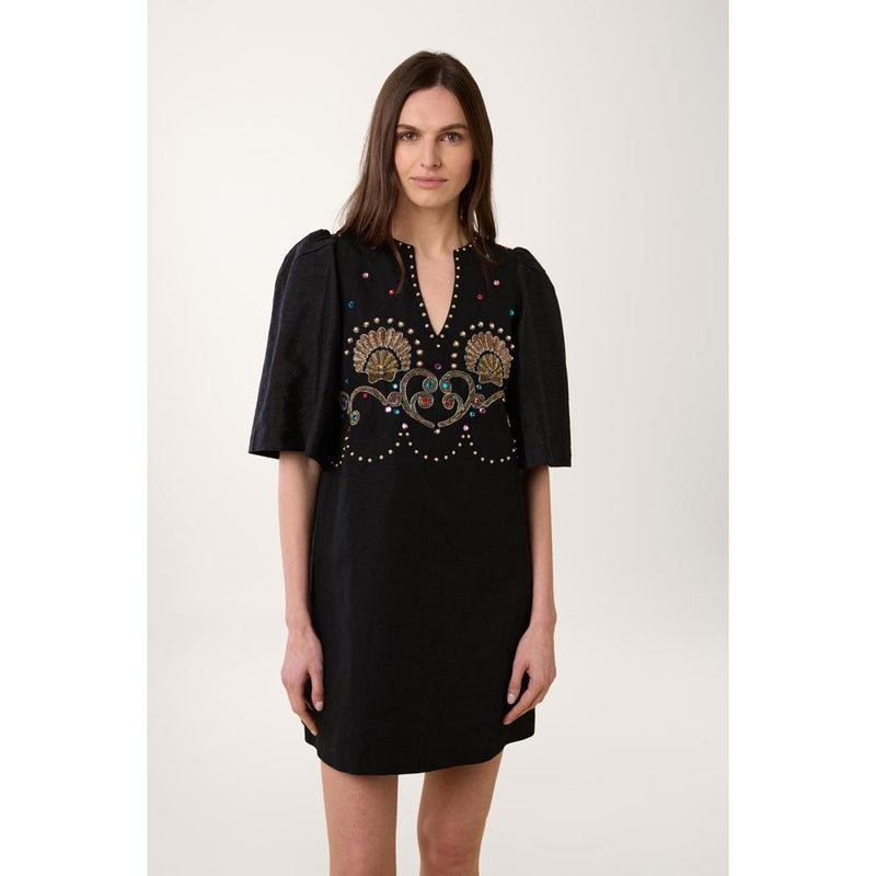 Robe Courte Coquillage - Noir - Femme