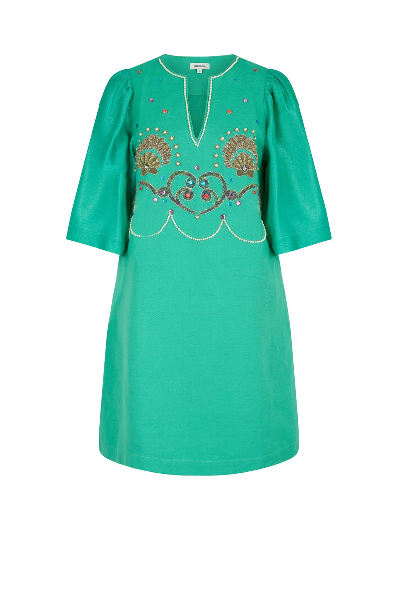 Robe Courte Coquillage - Vert
