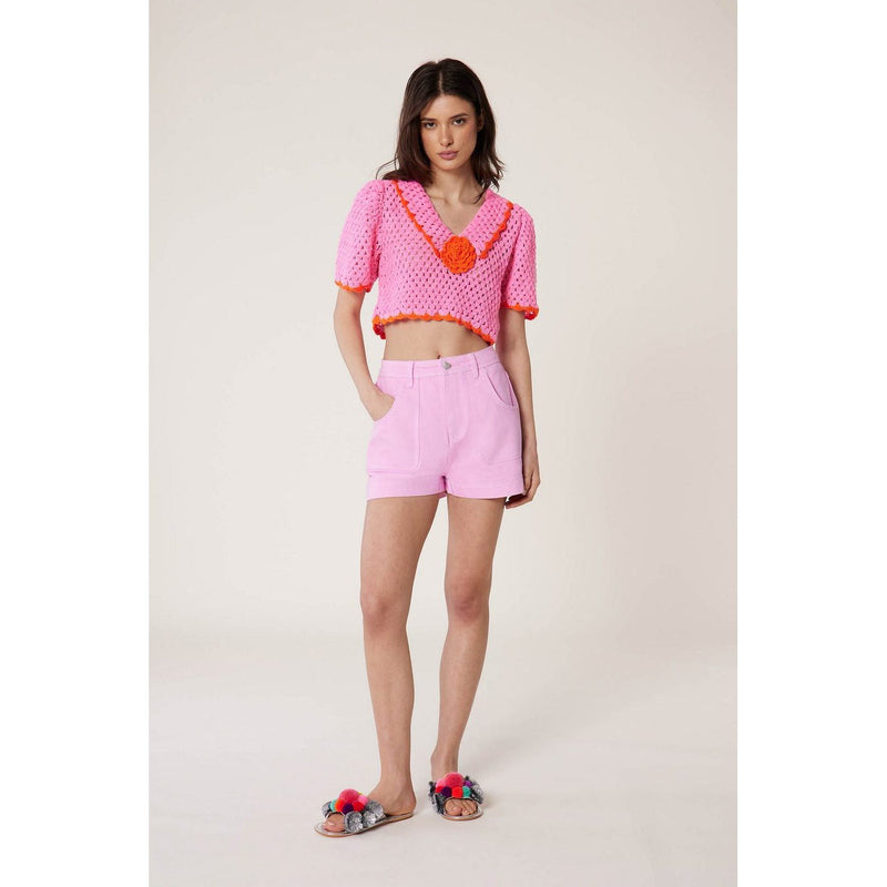 Pull Crochet Rose - Rose