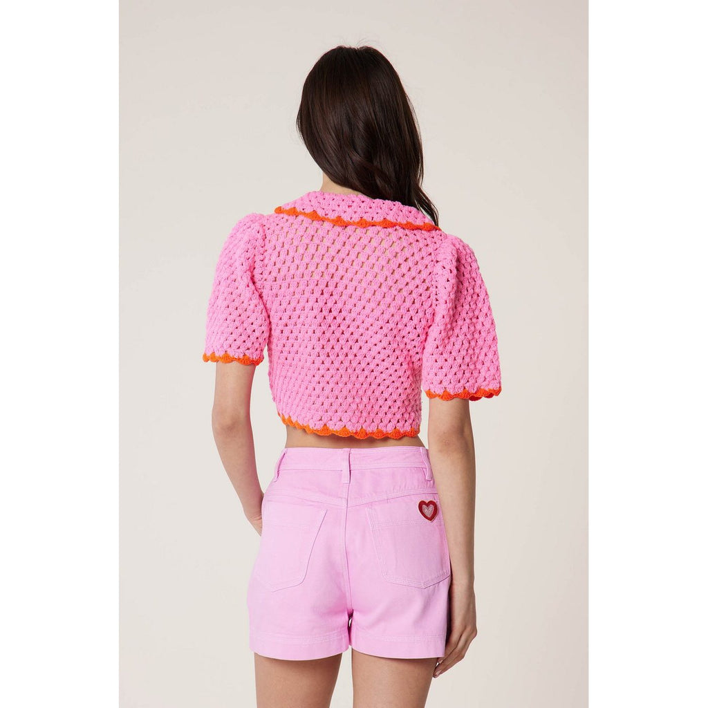 Pull Crochet Rose - Rose