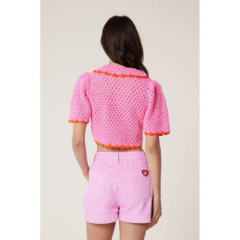 Pull Crochet Rose - Rose