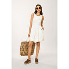 Vestido Con Smocks Daisy Playa - Blanco - Mujer
