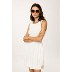 Vestido Con Smocks Daisy Playa - Blanco - Mujer